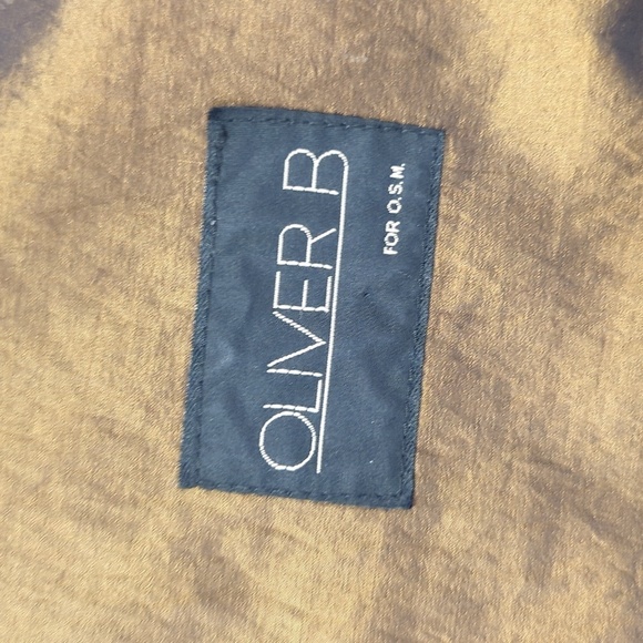 Oliver B Taffeta Double Breasted Trench Coat Green L retro vintage 90s y2k 80s - Picture 10 of 12